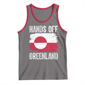 Hands Off Greenland Tank Top Distressed Flag Resist Political Protest TS02 Deep Heather Red Print Your Wear