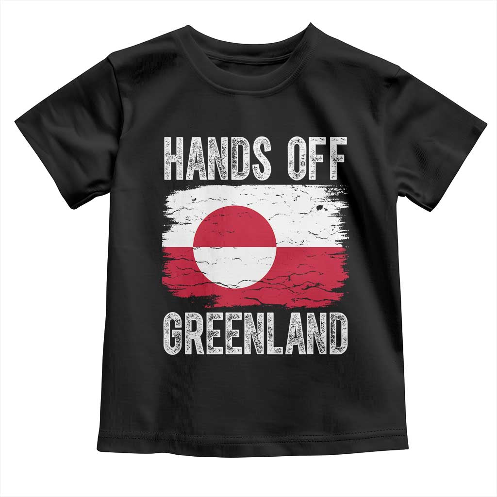 Hands Off Greenland Toddler T Shirt Distressed Flag Resist Political Protest TS02 Black Print Your Wear