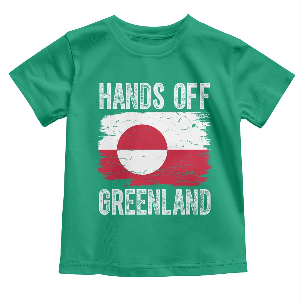Hands Off Greenland Toddler T Shirt Distressed Flag Resist Political Protest TS02 Irish Green Print Your Wear