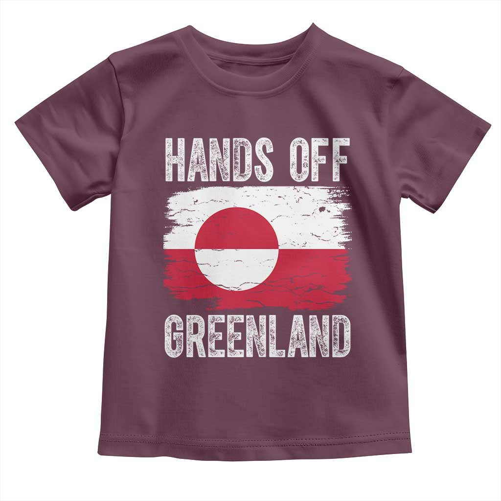 Hands Off Greenland Toddler T Shirt Distressed Flag Resist Political Protest TS02 Maroon Print Your Wear