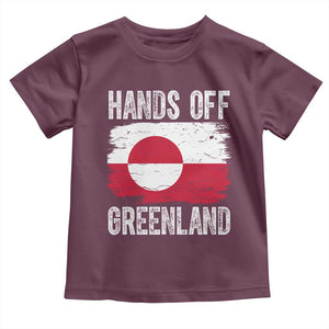 Hands Off Greenland Toddler T Shirt Distressed Flag Resist Political Protest TS02 Maroon Print Your Wear