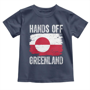 Hands Off Greenland Toddler T Shirt Distressed Flag Resist Political Protest TS02 Navy Print Your Wear
