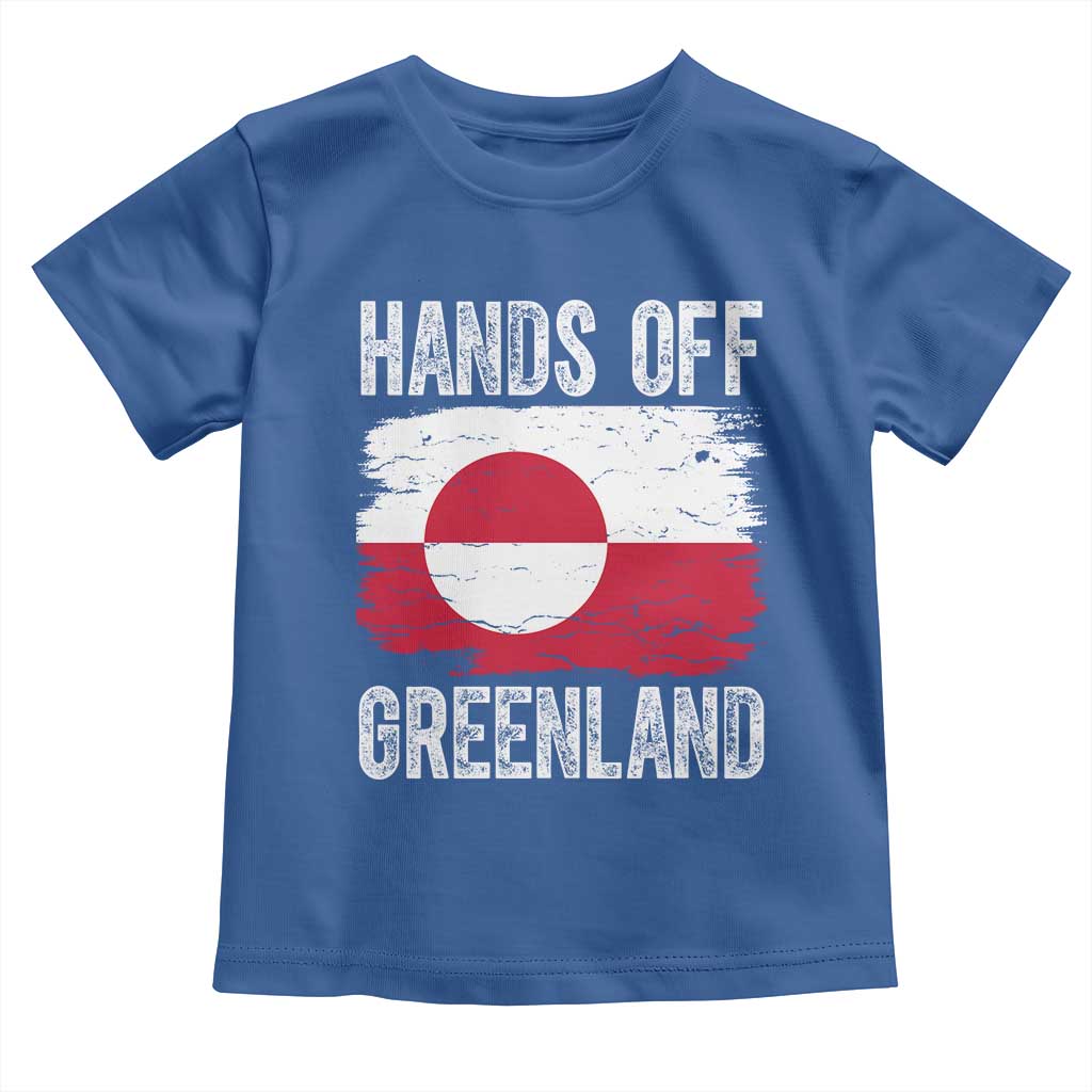 Hands Off Greenland Toddler T Shirt Distressed Flag Resist Political Protest TS02 Royal Blue Print Your Wear