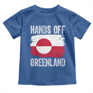 Hands Off Greenland Toddler T Shirt Distressed Flag Resist Political Protest TS02 Royal Blue Print Your Wear