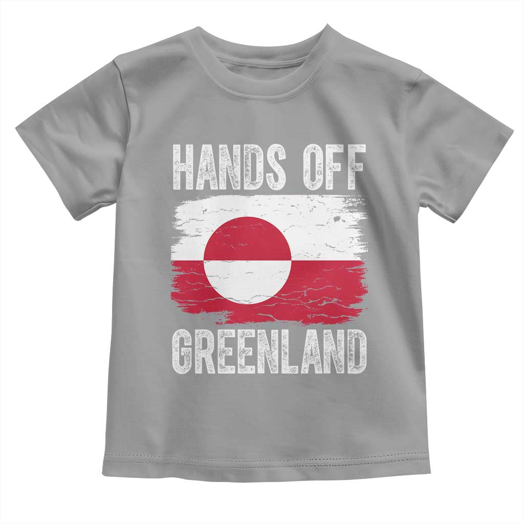 Hands Off Greenland Toddler T Shirt Distressed Flag Resist Political Protest TS02 Sport Gray Print Your Wear