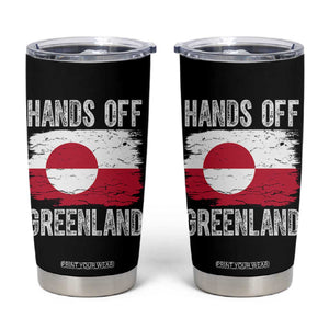 Hands Off Greenland Tumbler Cup Distressed Flag Resist Political Protest TS02 Black Print Your Wear