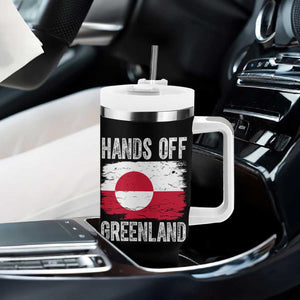 Hands Off Greenland Tumbler With Handle Distressed Flag Resist Political Protest TS02 Print Your Wear