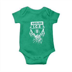 Jesus Abolish Ice Protest Baby Onesie Religious Faith Justice and Freedom Resistance TS02 Irish Green Print Your Wear