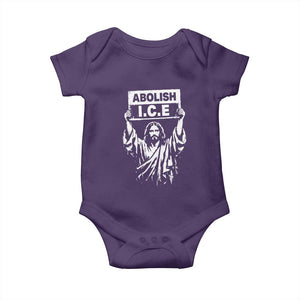 Jesus Abolish Ice Protest Baby Onesie Religious Faith Justice and Freedom Resistance TS02 Purple Print Your Wear