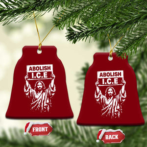 Jesus Abolish Ice Protest Ceramic Ornament Religious Faith Justice and Freedom Resistance TS02 Print Your Wear