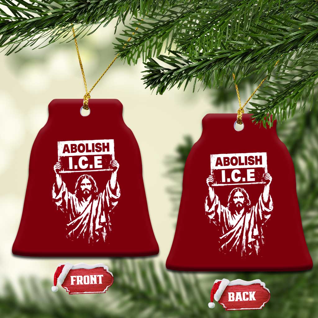 Jesus Abolish Ice Protest Ceramic Ornament Religious Faith Justice and Freedom Resistance TS02 Print Your Wear