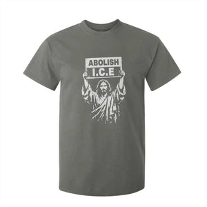 Jesus Abolish Ice Protest T Shirt For Kid Religious Faith Justice and Freedom Resistance TS02 Military Green Print Your Wear