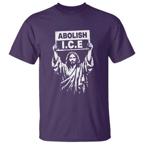 Jesus Abolish Ice Protest T Shirt Religious Faith Justice and Freedom Resistance TS02 Purple Print Your Wear