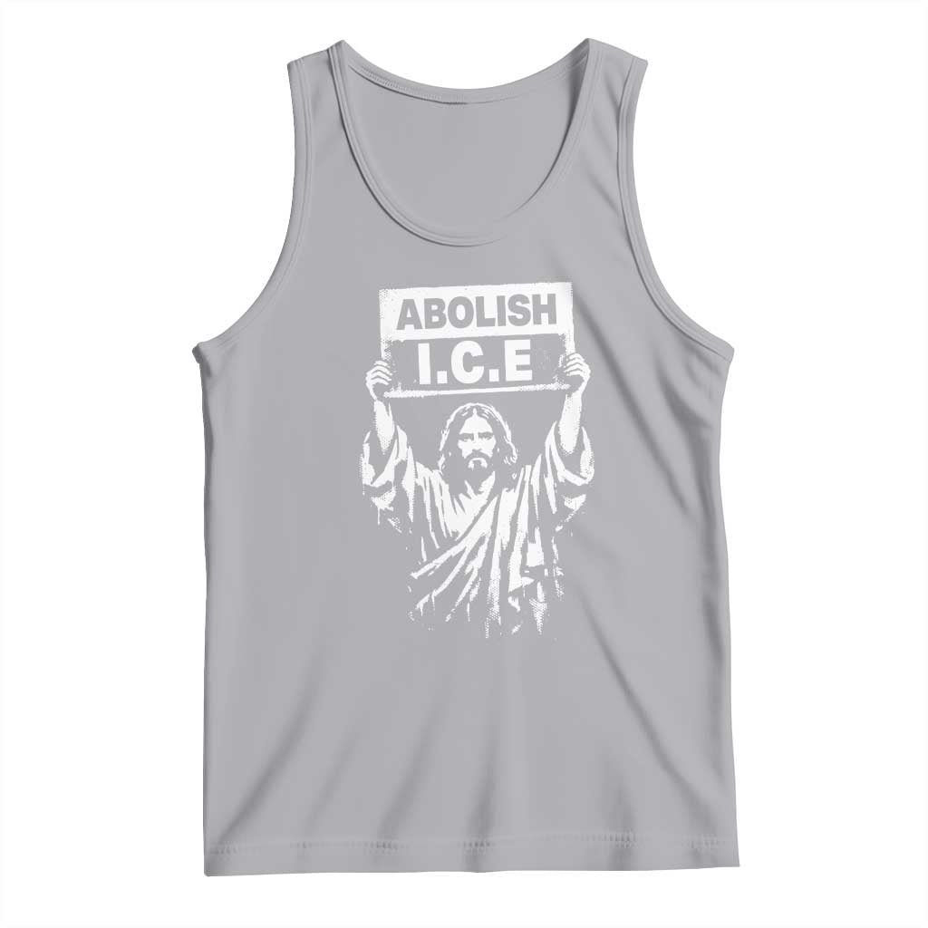 Jesus Abolish Ice Protest Tank Top Religious Faith Justice and Freedom Resistance TS02 Athletic Heather Print Your Wear