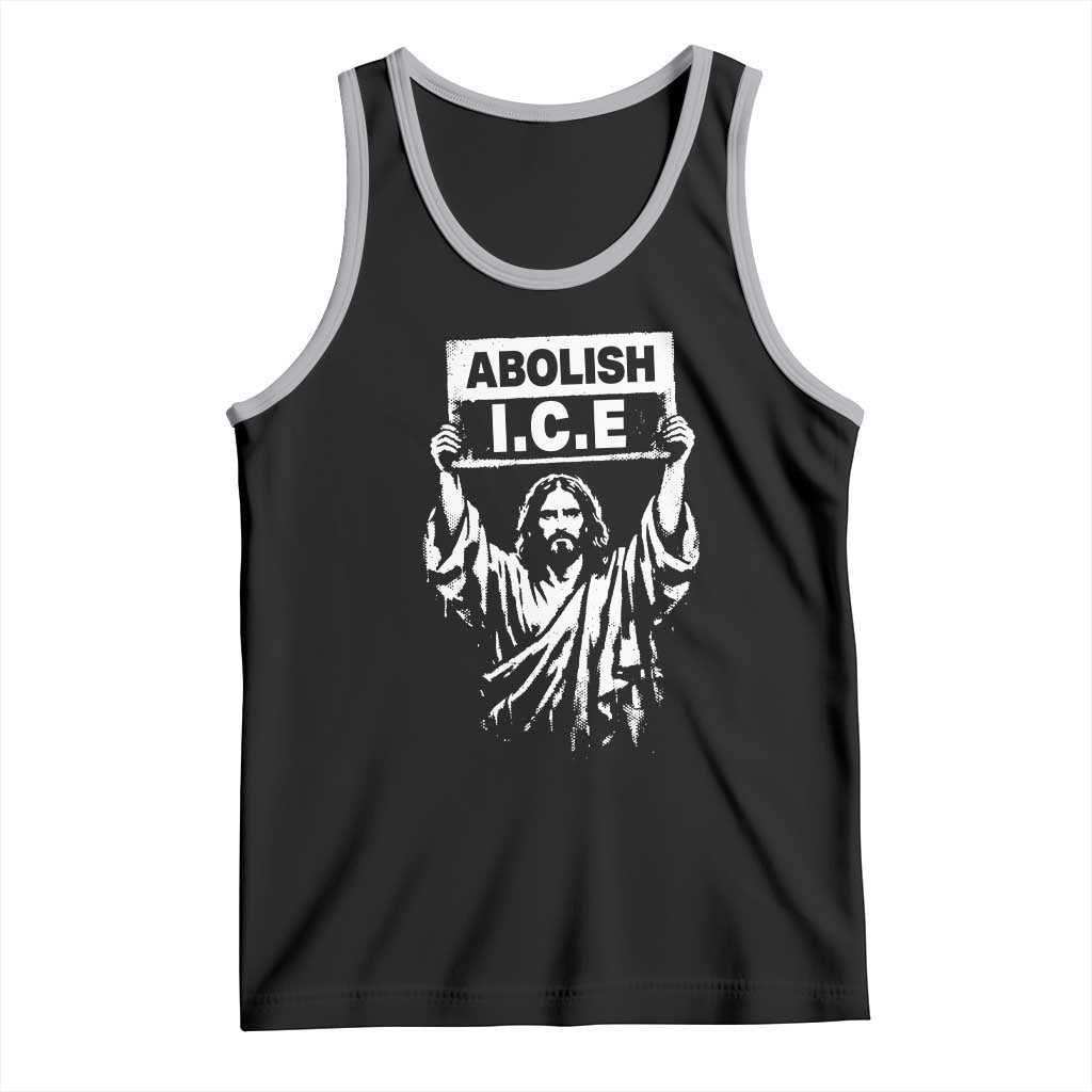 Jesus Abolish Ice Protest Tank Top Religious Faith Justice and Freedom Resistance TS02 Black Athletic Heather Print Your Wear