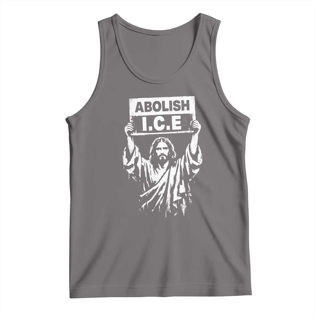 Jesus Abolish Ice Protest Tank Top Religious Faith Justice and Freedom Resistance TS02 Deep Heather Print Your Wear