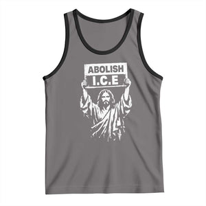 Jesus Abolish Ice Protest Tank Top Religious Faith Justice and Freedom Resistance TS02 Deep Heather Black Print Your Wear