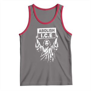 Jesus Abolish Ice Protest Tank Top Religious Faith Justice and Freedom Resistance TS02 Deep Heather Red Print Your Wear