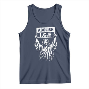 Jesus Abolish Ice Protest Tank Top Religious Faith Justice and Freedom Resistance TS02 Navy Print Your Wear