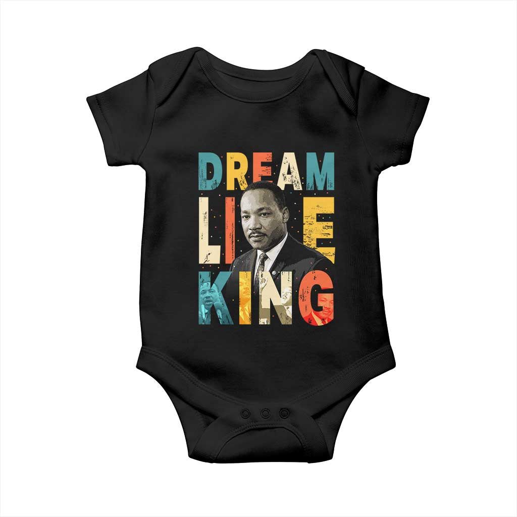 Dream Like King Inspirational MLK Graphic Baby Onesie Civil Rights Legacy Tribute TS02 Black Print Your Wear