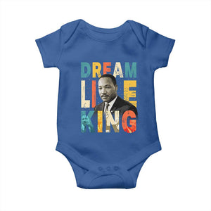 Dream Like King Inspirational MLK Graphic Baby Onesie Civil Rights Legacy Tribute TS02 Royal Blue Print Your Wear
