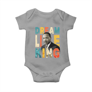 Dream Like King Inspirational MLK Graphic Baby Onesie Civil Rights Legacy Tribute TS02 Sport Gray Print Your Wear