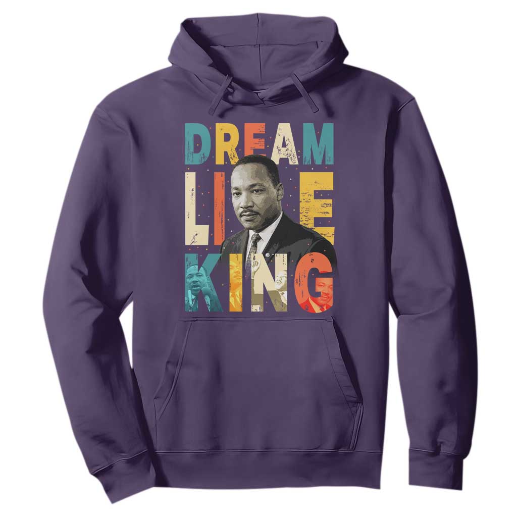 Dream Like King Inspirational MLK Graphic Hoodie Civil Rights Legacy Tribute TS02 Purple Print Your Wear