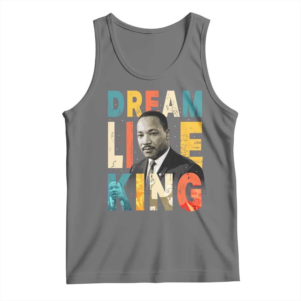 Dream Like King Inspirational MLK Graphic Tank Top Civil Rights Legacy Tribute TS02 Black Heather Print Your Wear