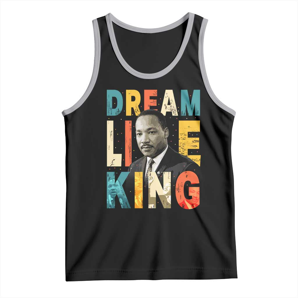 Dream Like King Inspirational MLK Graphic Tank Top Civil Rights Legacy Tribute TS02 Black Athletic Heather Print Your Wear