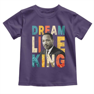 Dream Like King Inspirational MLK Graphic Toddler T Shirt Civil Rights Legacy Tribute TS02 Purple Print Your Wear