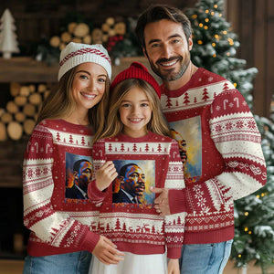 I Have A Dream Inspirational MLK Quotes Ugly Christmas Sweater Equality and Justice Martin Luther King Tribute TS02 Red Beige Print Your Wear
