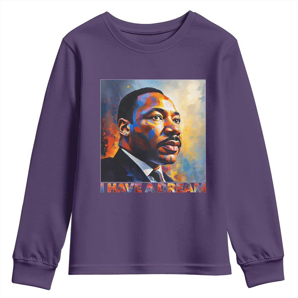 I Have A Dream Inspirational MLK Quotes Youth Sweatshirt Equality and Justice Martin Luther King Tribute TS02 Purple Print Your Wear