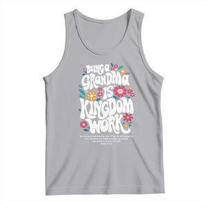Floral Scripture for Grandmother Tank Top Being a Grandma is Kingdom Work Christian Faith Inpired TS02 Athletic Heather Print Your Wear