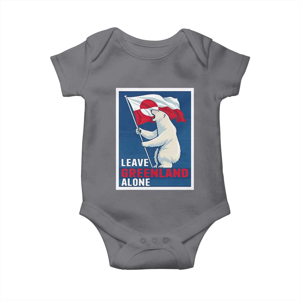 Leave Greenland Alone Polar Bear Resist Baby Onesie Vintage Patriotic Propaganda Sovereignty Protest TS02 Charcoal Print Your Wear