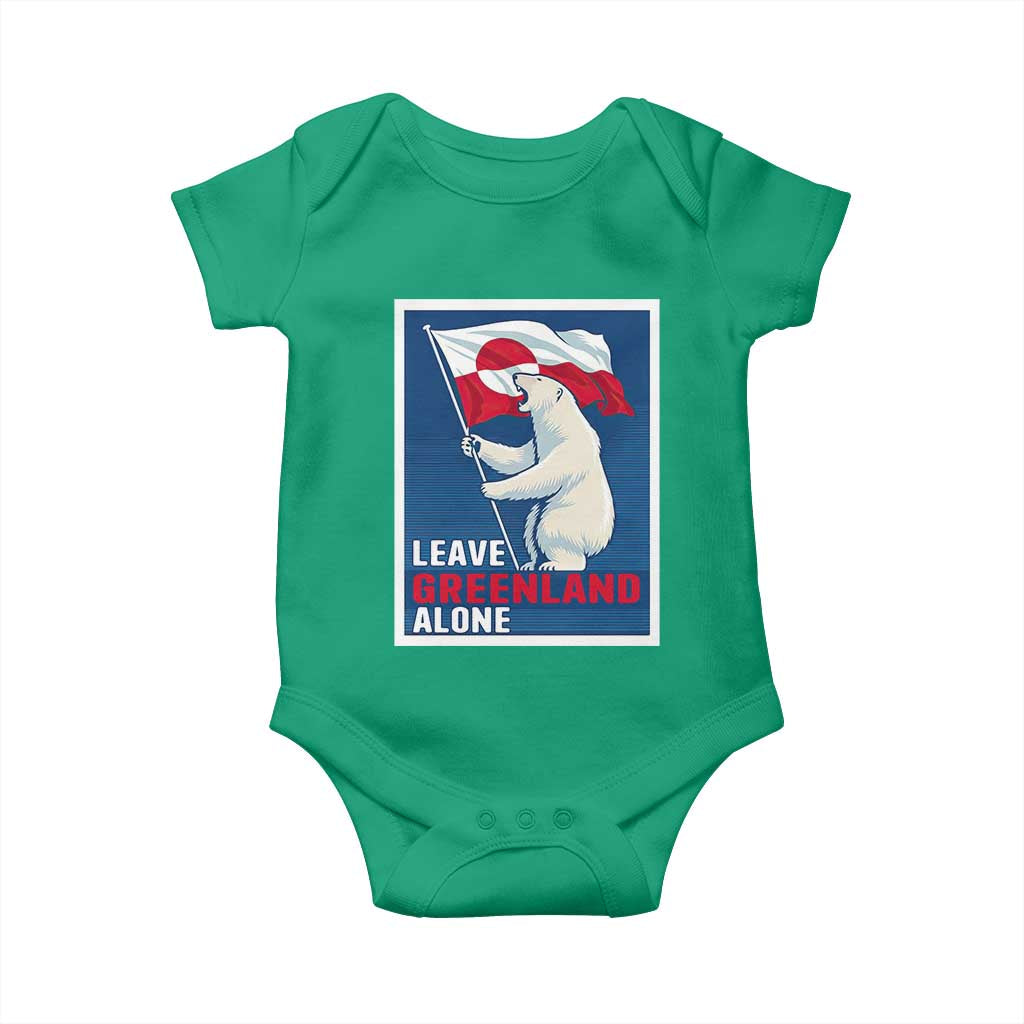 Leave Greenland Alone Polar Bear Resist Baby Onesie Vintage Patriotic Propaganda Sovereignty Protest TS02 Irish Green Print Your Wear