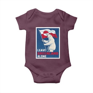 Leave Greenland Alone Polar Bear Resist Baby Onesie Vintage Patriotic Propaganda Sovereignty Protest TS02 Maroon Print Your Wear