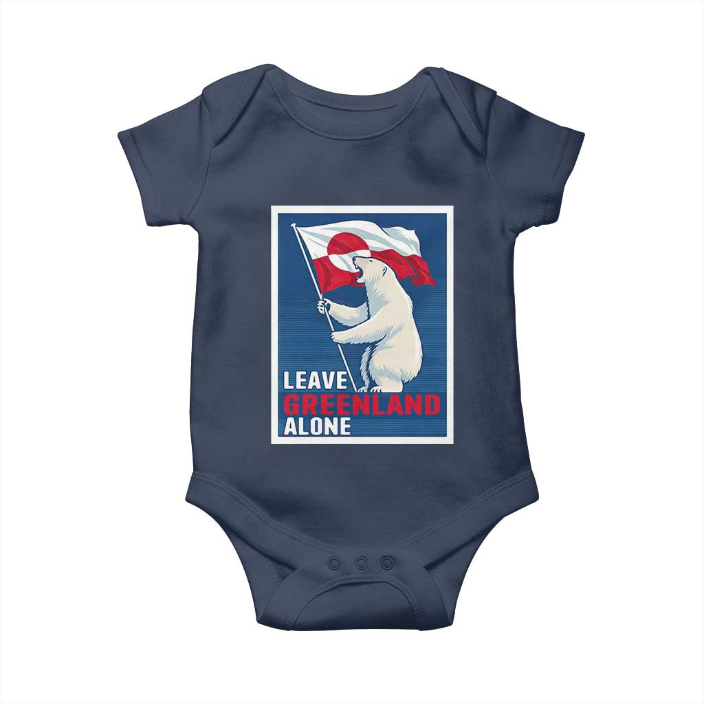 Leave Greenland Alone Polar Bear Resist Baby Onesie Vintage Patriotic Propaganda Sovereignty Protest TS02 Navy Print Your Wear