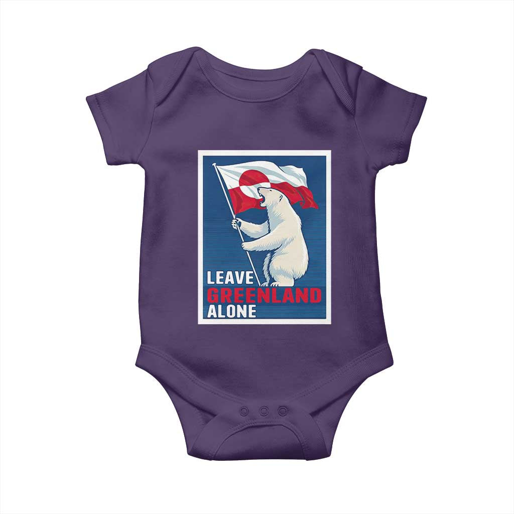 Leave Greenland Alone Polar Bear Resist Baby Onesie Vintage Patriotic Propaganda Sovereignty Protest TS02 Purple Print Your Wear