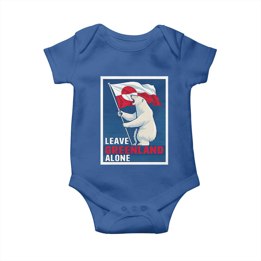 Leave Greenland Alone Polar Bear Resist Baby Onesie Vintage Patriotic Propaganda Sovereignty Protest TS02 Royal Blue Print Your Wear