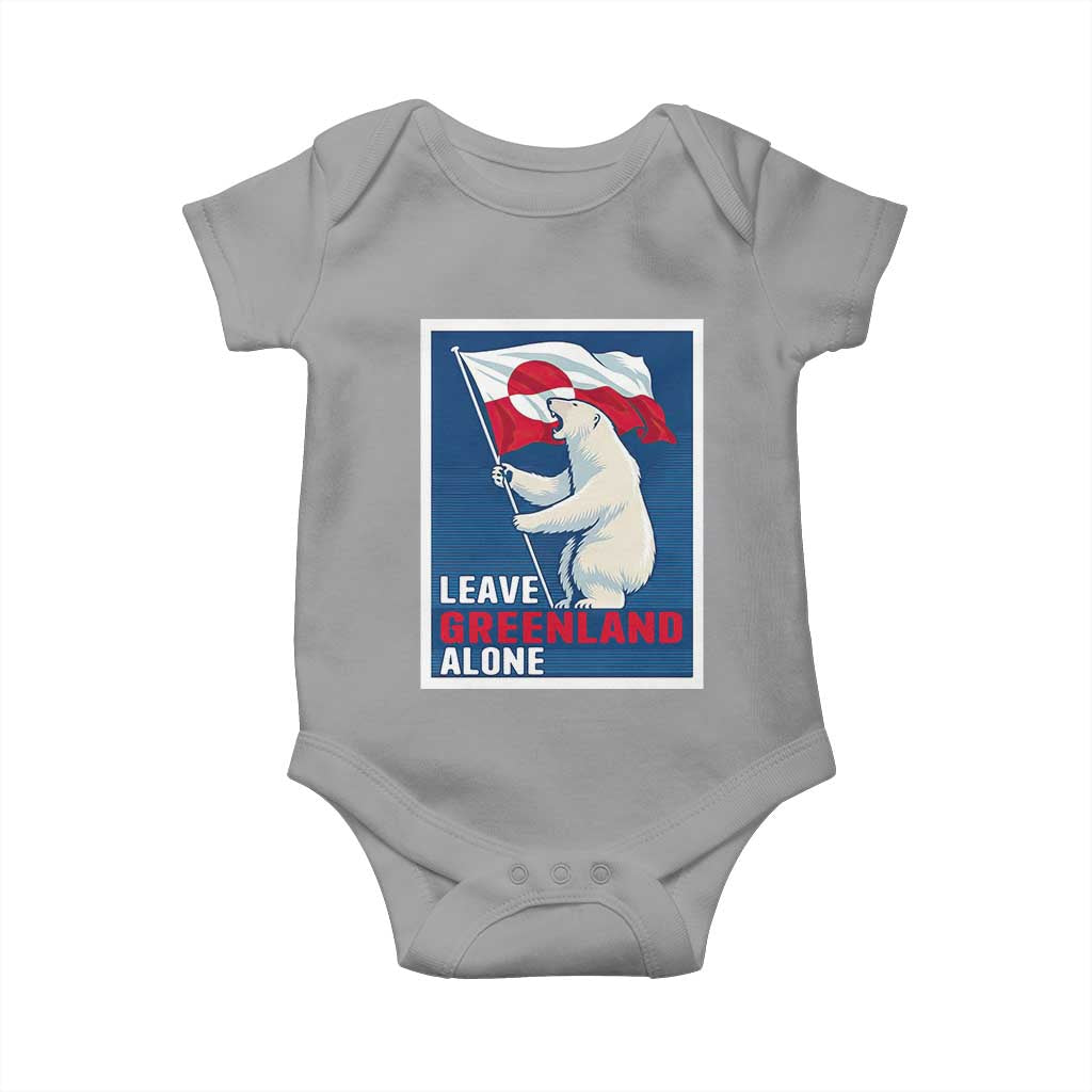 Leave Greenland Alone Polar Bear Resist Baby Onesie Vintage Patriotic Propaganda Sovereignty Protest TS02 Sport Gray Print Your Wear