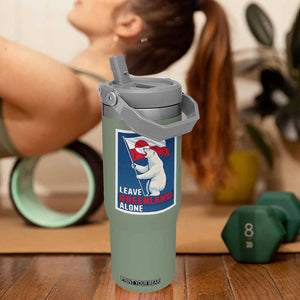 Leave Greenland Alone Polar Bear Resist Flip Straw Tumbler Vintage Patriotic Propaganda Sovereignty Protest TS02 One Size: 30 oz Moss Green Print Your Wear