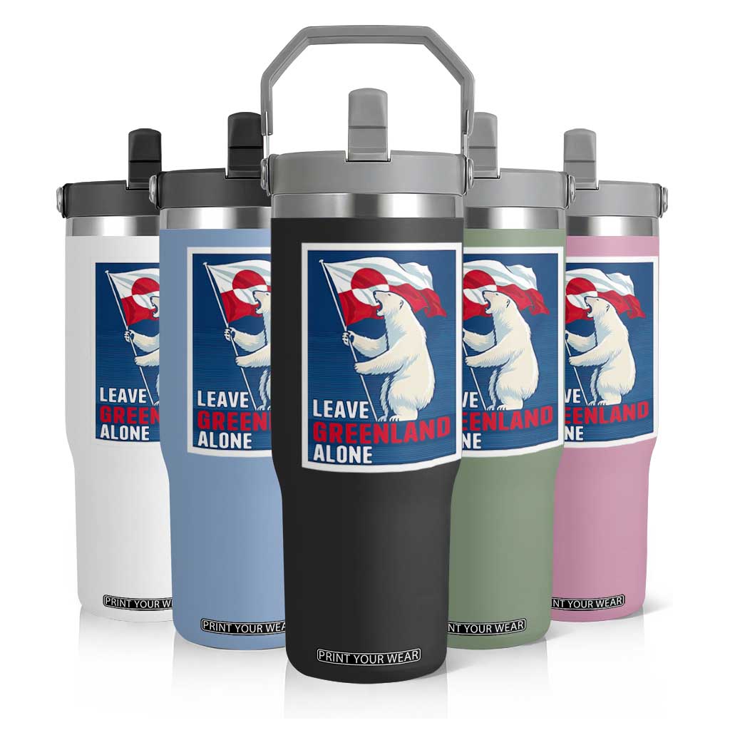 Leave Greenland Alone Polar Bear Resist Flip Straw Tumbler Vintage Patriotic Propaganda Sovereignty Protest TS02 Print Your Wear