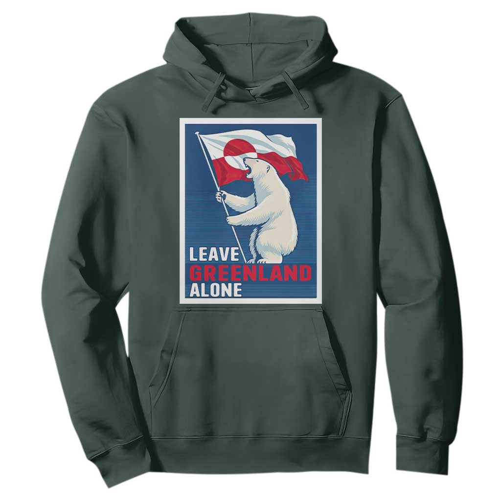 Leave Greenland Alone Polar Bear Resist Hoodie Vintage Patriotic Propaganda Sovereignty Protest TS02 Dark Forest Green Print Your Wear