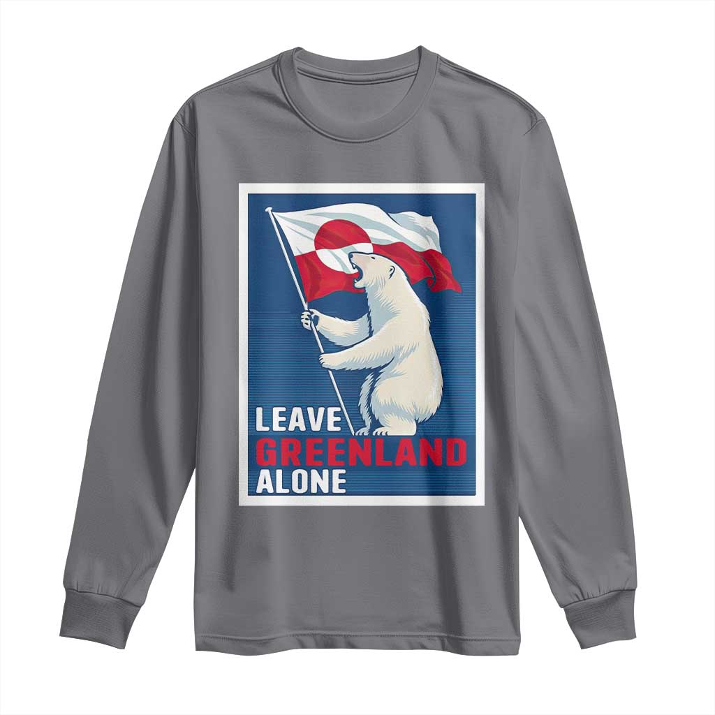 Leave Greenland Alone Polar Bear Resist Long Sleeve Shirt Vintage Patriotic Propaganda Sovereignty Protest TS02 Charcoal Print Your Wear