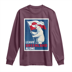 Leave Greenland Alone Polar Bear Resist Long Sleeve Shirt Vintage Patriotic Propaganda Sovereignty Protest TS02 Maroon Print Your Wear