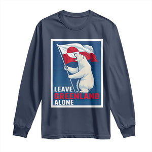 Leave Greenland Alone Polar Bear Resist Long Sleeve Shirt Vintage Patriotic Propaganda Sovereignty Protest TS02 Navy Print Your Wear