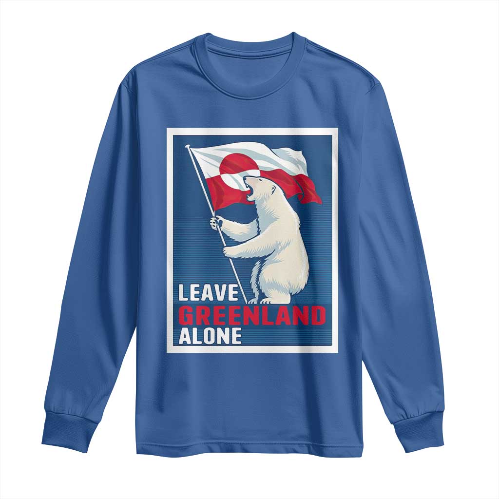 Leave Greenland Alone Polar Bear Resist Long Sleeve Shirt Vintage Patriotic Propaganda Sovereignty Protest TS02 Royal Blue Print Your Wear