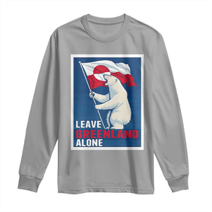 Leave Greenland Alone Polar Bear Resist Long Sleeve Shirt Vintage Patriotic Propaganda Sovereignty Protest TS02 Sport Gray Print Your Wear