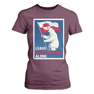 Leave Greenland Alone Polar Bear Resist T Shirt For Women Vintage Patriotic Propaganda Sovereignty Protest TS02 Maroon Print Your Wear