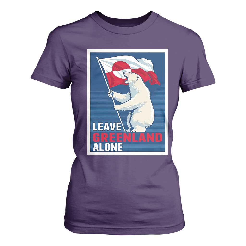 Leave Greenland Alone Polar Bear Resist T Shirt For Women Vintage Patriotic Propaganda Sovereignty Protest TS02 Purple Print Your Wear